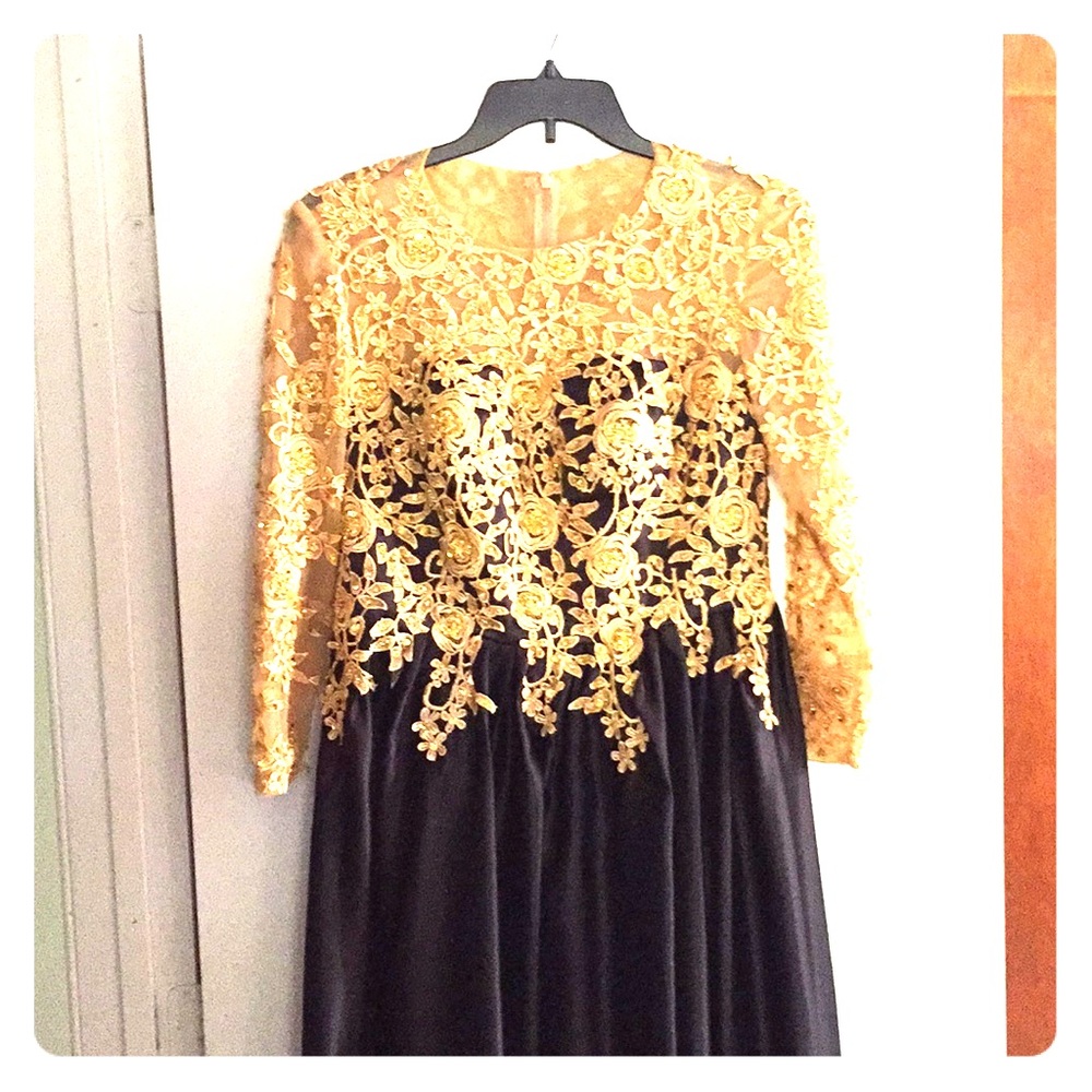 Gold and black dress